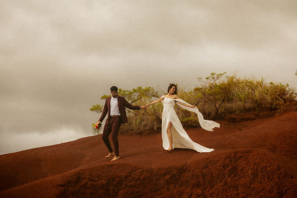 red dirt waterfall elopement