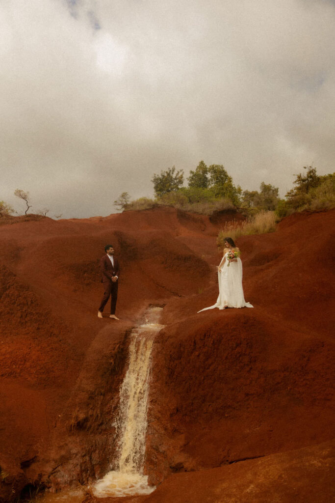 red dirt waterfall elopement